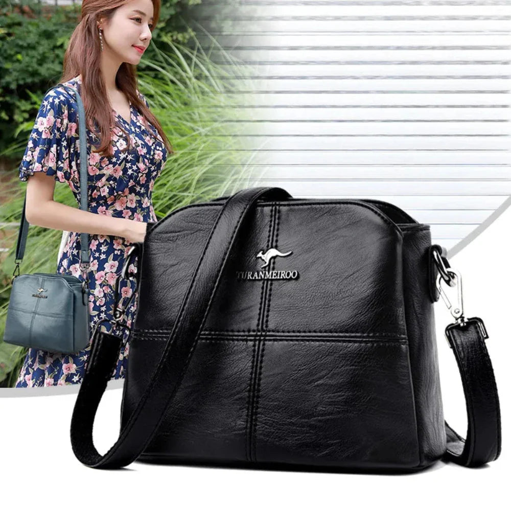 Bolso Cruzado de Cuero PU para Mujeres con Gran Capacidad y Estilo Elegante
